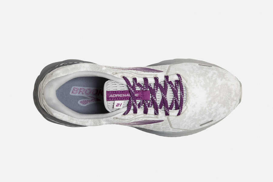 Brooks Adrenaline GTS 21 Road Running Shoes Womens White/Purple 829136-LOD